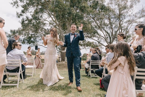 Newlyweds at Country Australia wedding