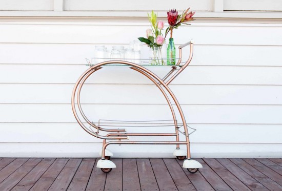 Vintage+brass+drinks+trolley+for+hire
