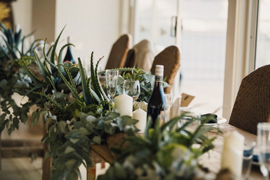 Wedding agrland of greenery and succulents