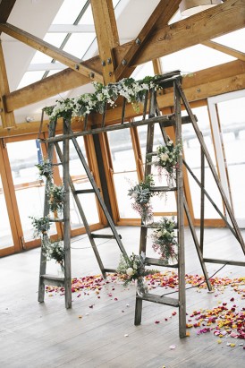 Wedding arch made out of ladders