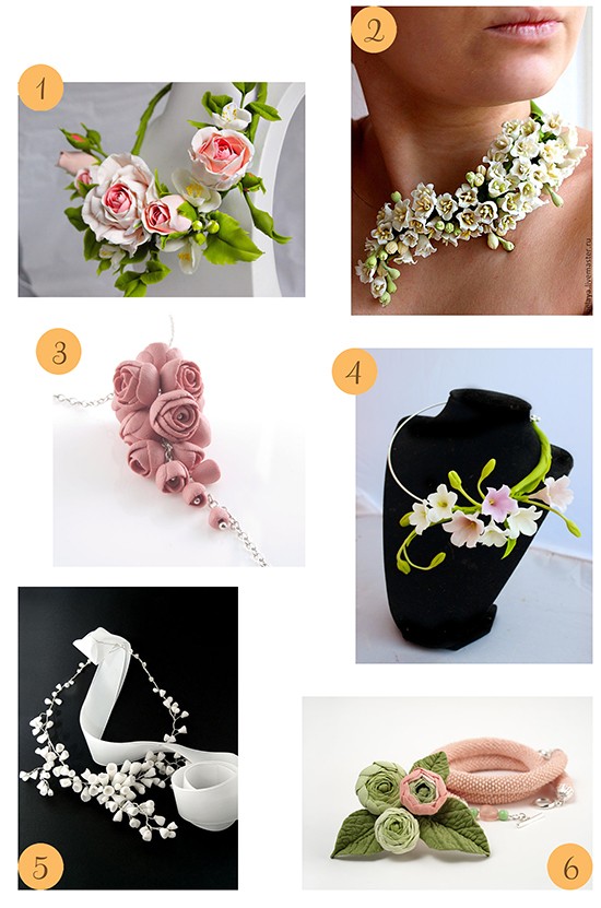 Porcelain Flower Necklaces