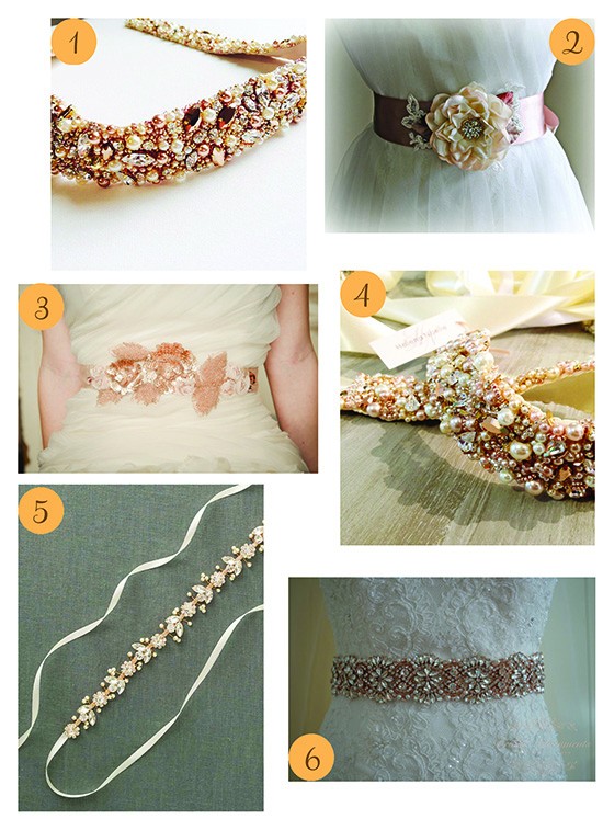 Rose Gold Bridal belts