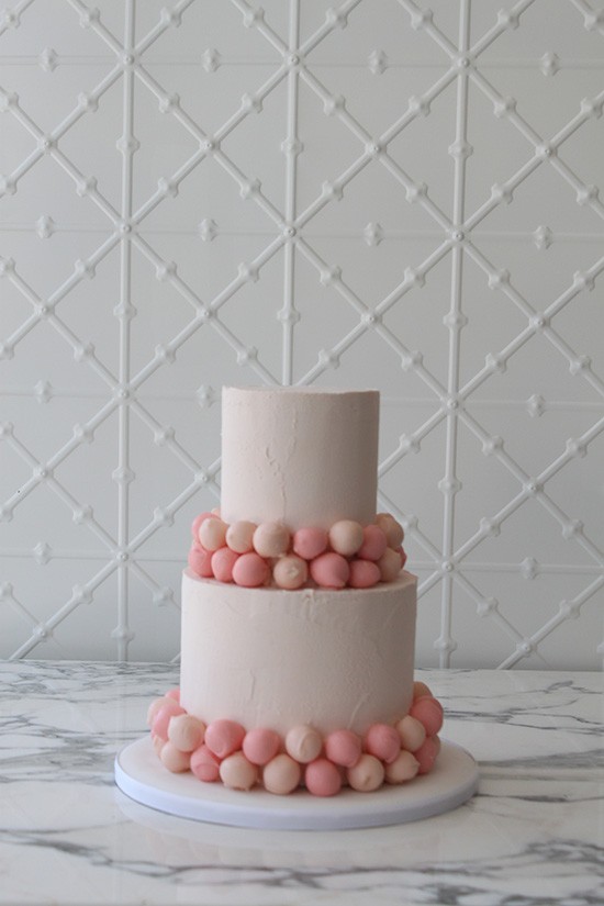 Wedding cake with pink balls