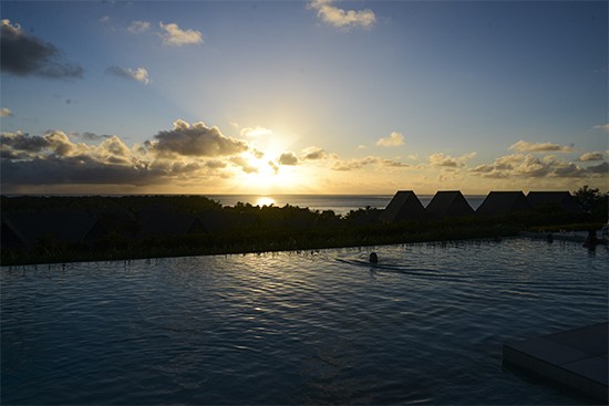 Intercontinental Fiji CLub Level Pool At Sunset