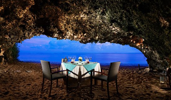 In cave dining