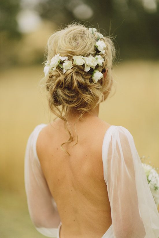 Chic Wedding Hairstyles With Flowers - Polka Dot Wedding