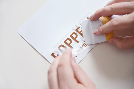 Removing trasnfer tape from copper foil