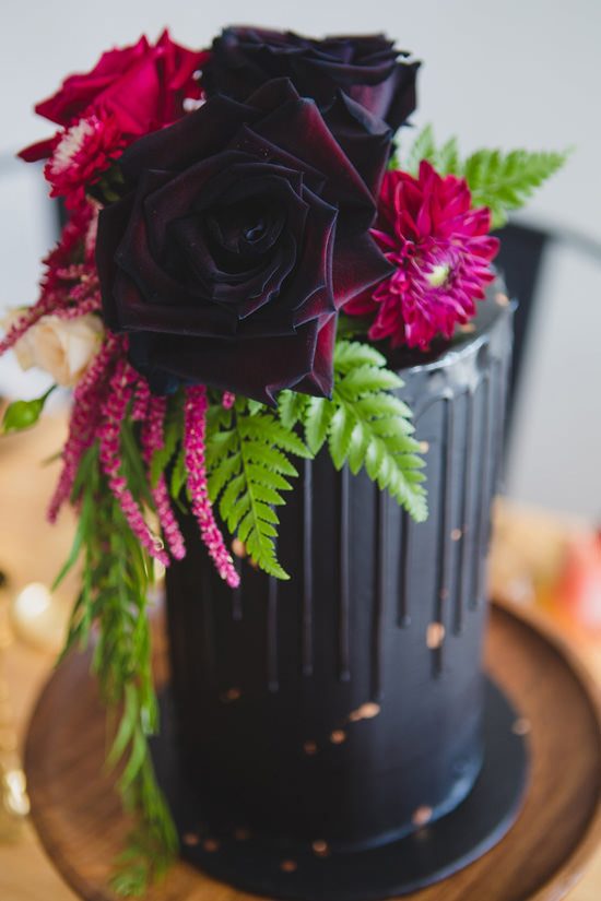 Black Botanicals Wedding Inspiration - Polka Dot Bride