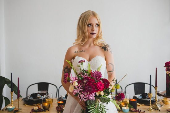 Black Botanicals Wedding Inspiration - Polka Dot Bride