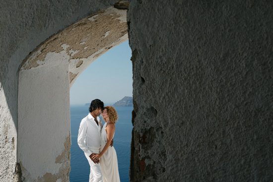 Glam Santorini Engagement Photos - Polka Dot Bride