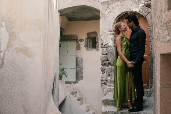 Glam Santorini Engagement Photos - Polka Dot Bride