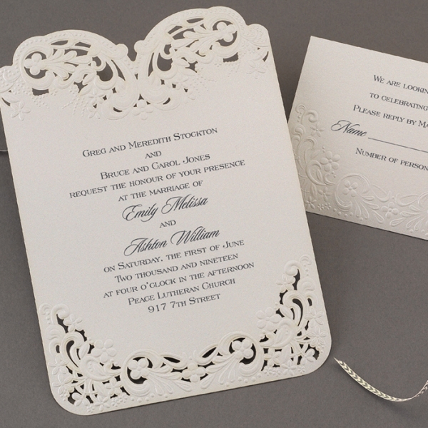 Little Flamingo elegant wedding invitations